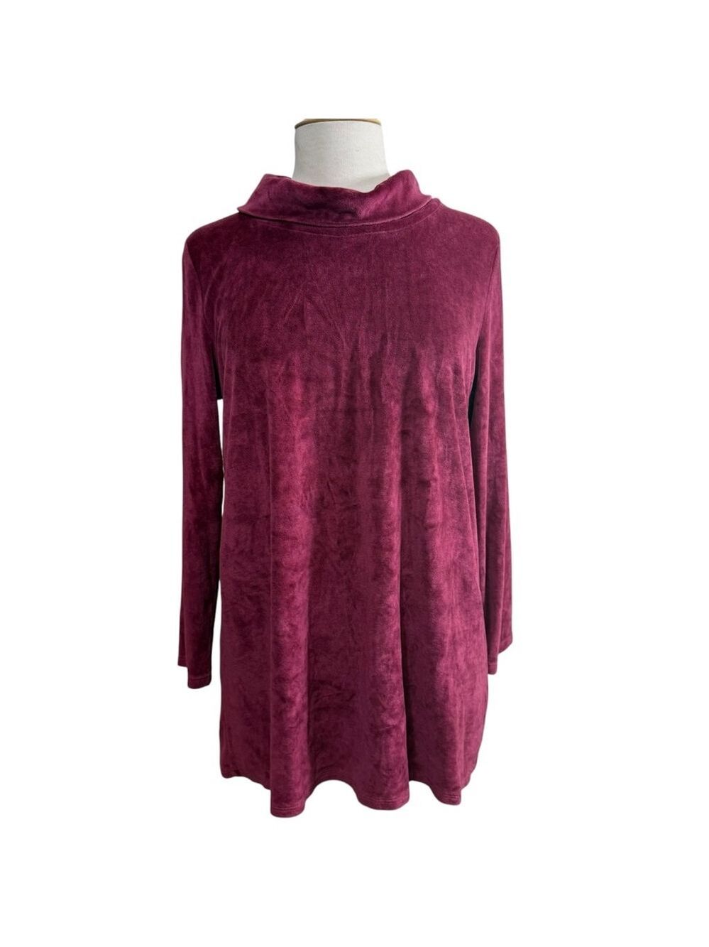 Women's pureJill Blouse, M Petite, Burgundy